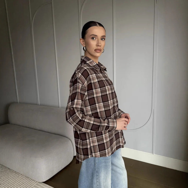 Flannel shirt for women with a check pattern Amarae