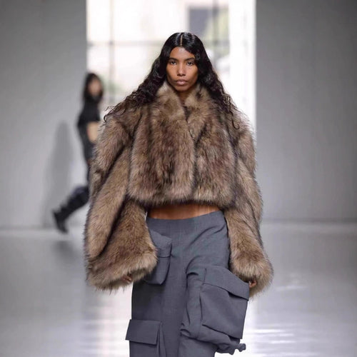 Ladies luxurious faux fur cropped bolero Amarae