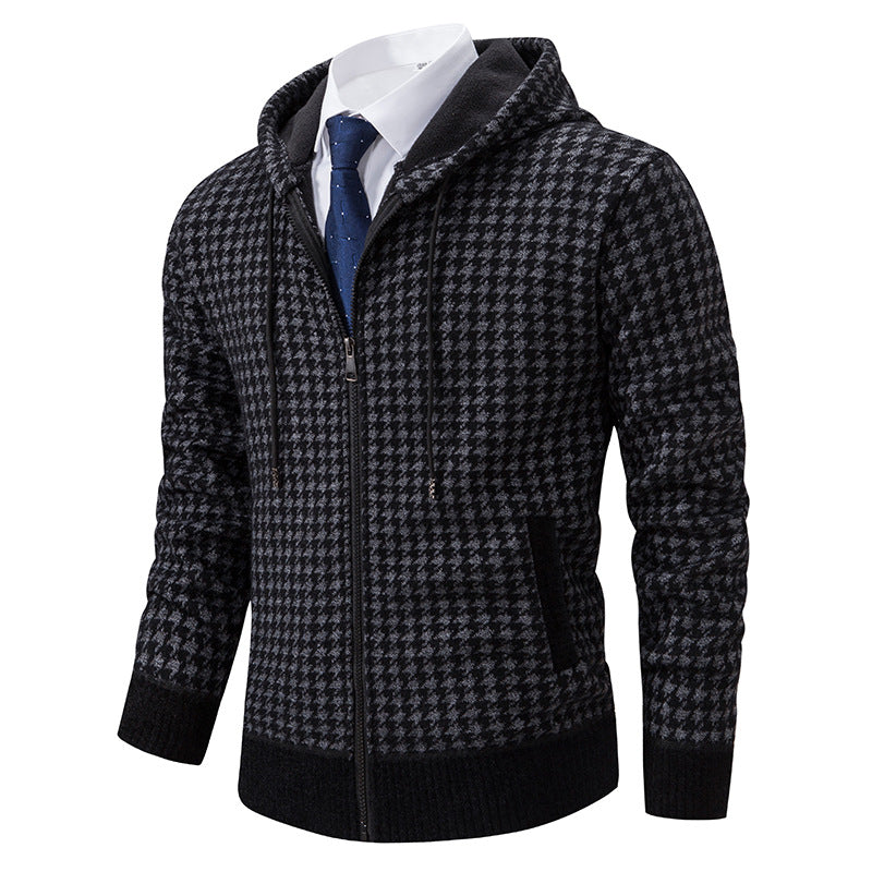 Elegant and comfortable men's cardigan with hood Lune London
