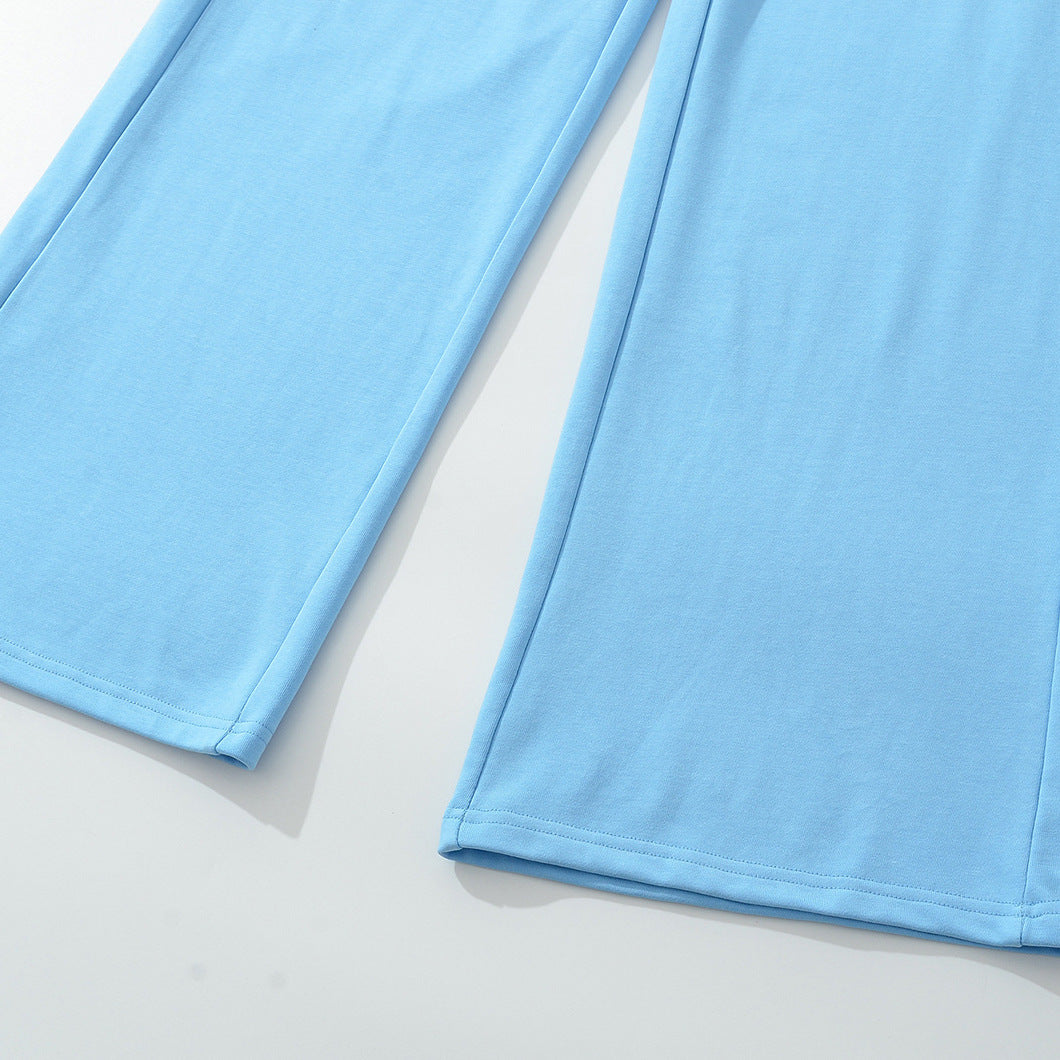 Women's Wide Lounge Pants with High Elastic Waistband and Drawstring Amarae