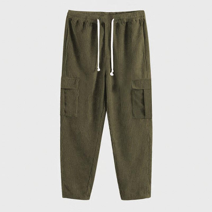 Men's cargo pants with elastic waistband and practical side pockets Lune London