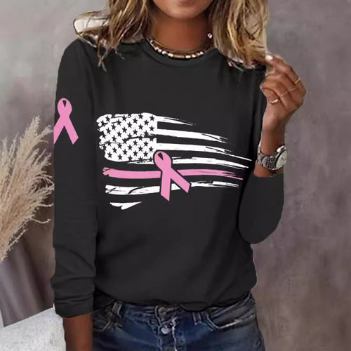 Women's casual T-shirt with creative flag and bow design Amarae