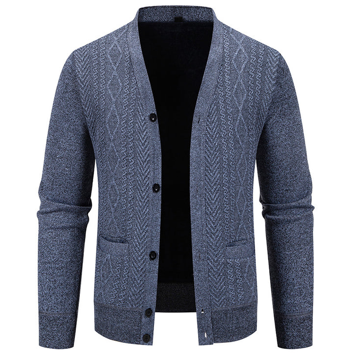 Men's classic cardigan with structured design and practical pockets Lune London
