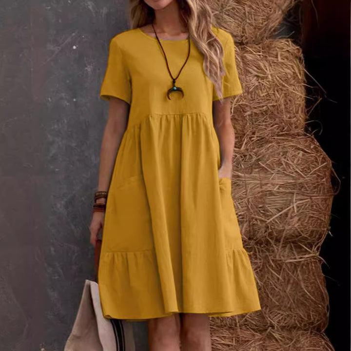 Casual summer dress for women with pockets and ruffles Lune London