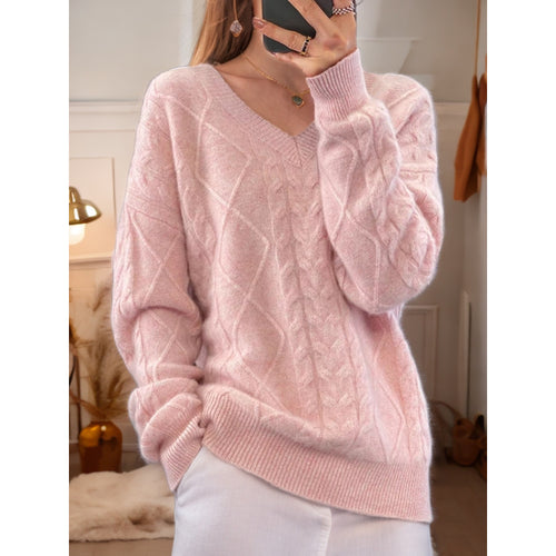 Ladies Elegant Knitted Sweater with Detailed Twisted Pattern Amarae