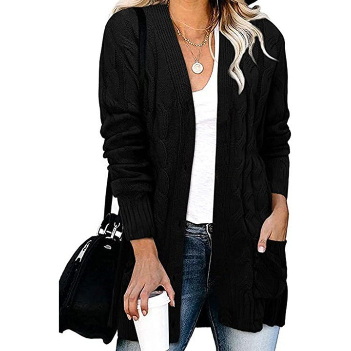 Cardigan femme en élégant motif en cable avec poches ouvertes Chic & Stil