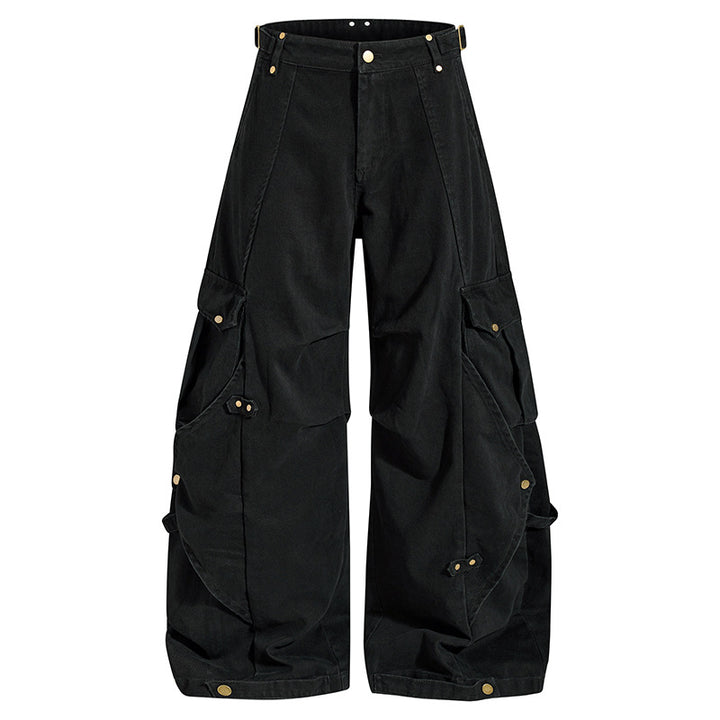 Women wide cargo culotte pants with adjustable straps, large flap pockets, and balloon silhouette Amarae