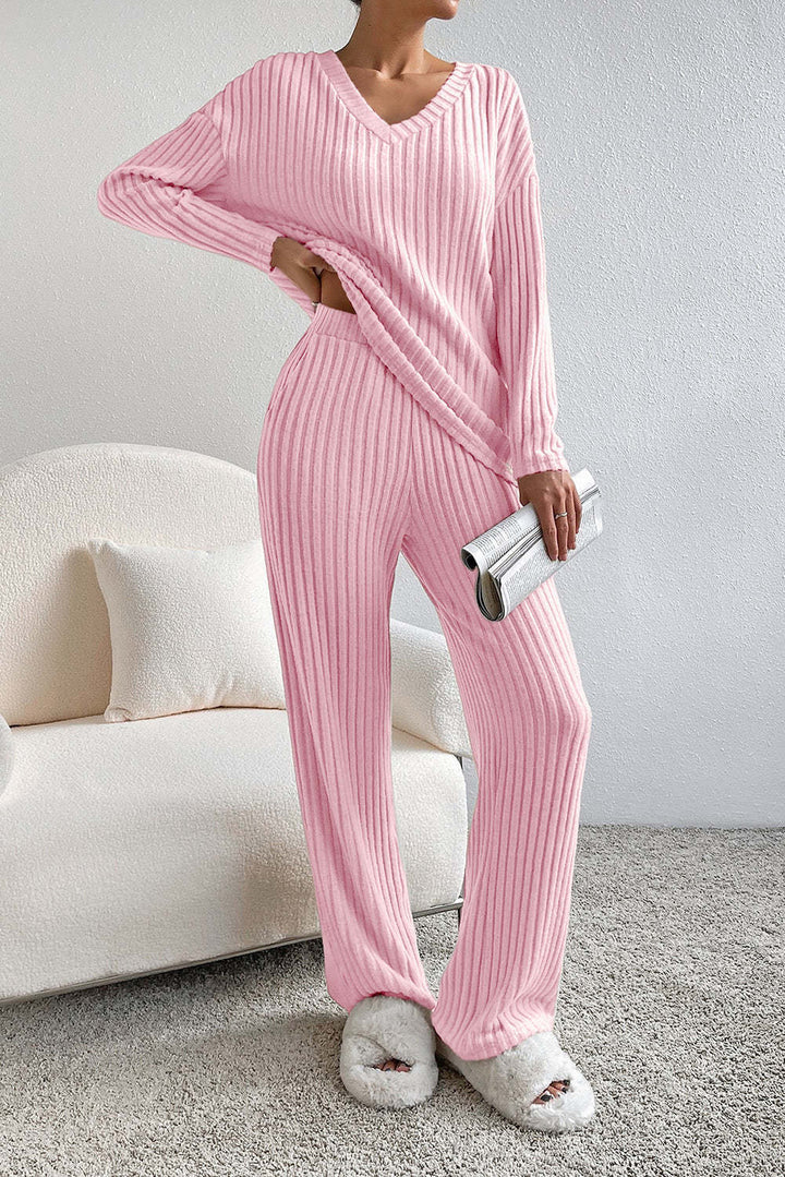 Lune London Comfortable Ribbed Knit Lounge Set for Women