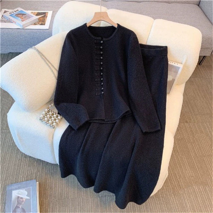 Ensemble en tricot pour femmes avec détails de boutons décoratifs et coupe élégante Chic & Stil