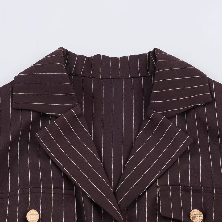 Women’s shirt dress in pinstripe look with waist belt Amarae
