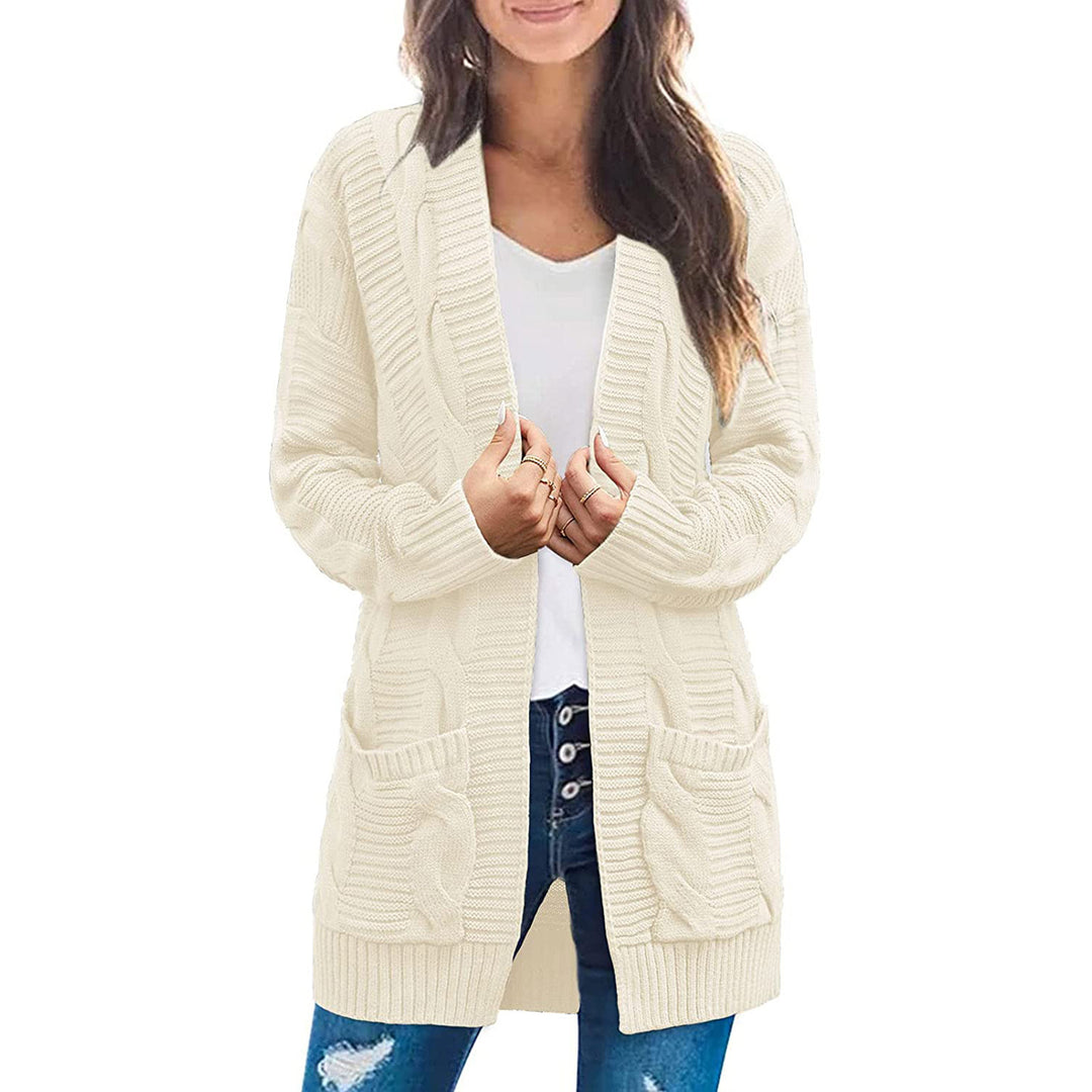 Knit jacket for women with deep pockets and structured design Lune London