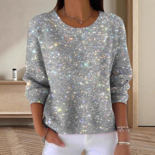 Women’s glitter sweater with round neck and casual fit Chic & Stil