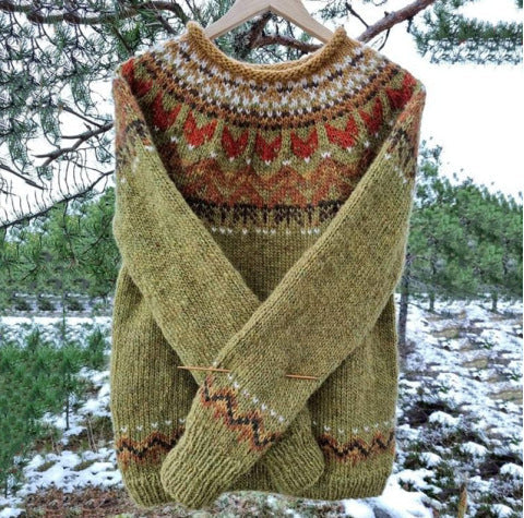 Women’s Icelandic Vintage Knit Sweater with Cozy Fit & Timeless Style | Lune London