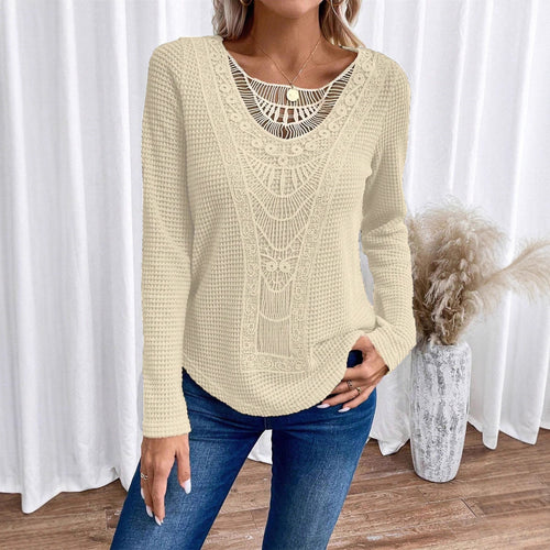 Elegant and fine women's top with lace accents Amarae