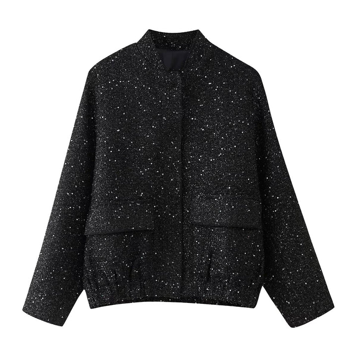 Casual quilted jacket for women with textured fabric and practical pockets Lune London
