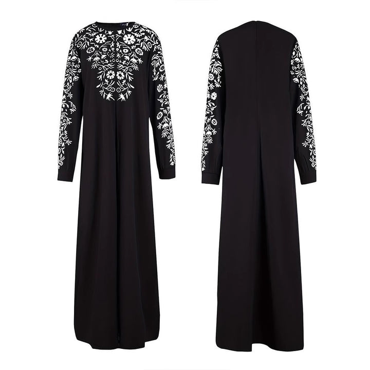 Maxi dress for women with artistic embroidery and elegant long sleeves Lune London
