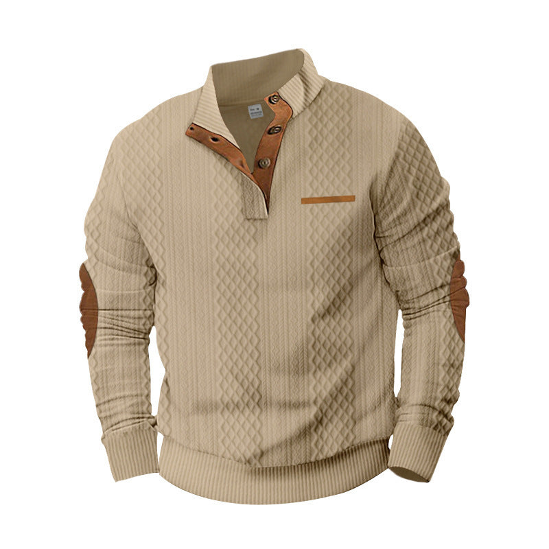 Knitted pullover for men with tank color details and button placket Lune London