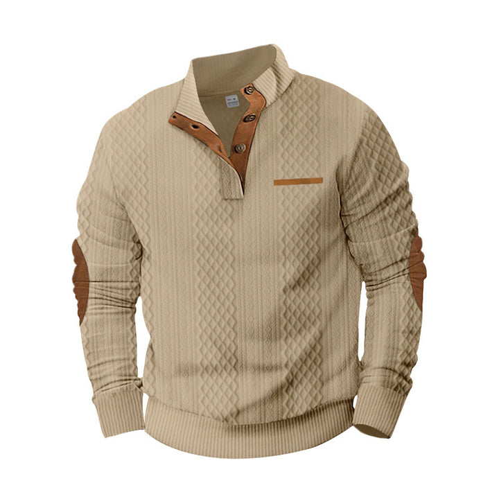 Knitted pullover for men with tank color details and button placket Lune London
