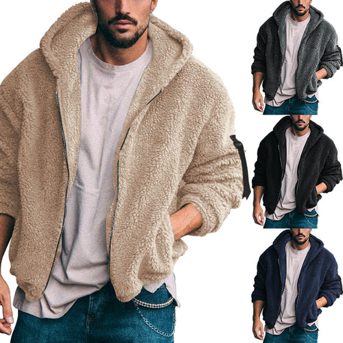 Comfortable fleece jacket for men with hood Amarae