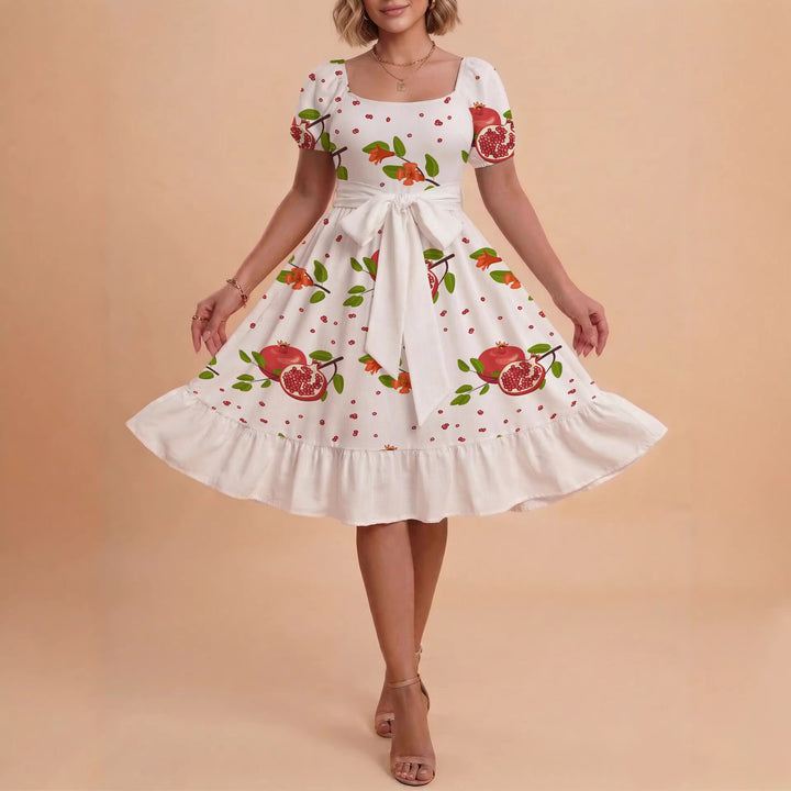 Women's dress with tailored fit and playful floral pattern Lune London