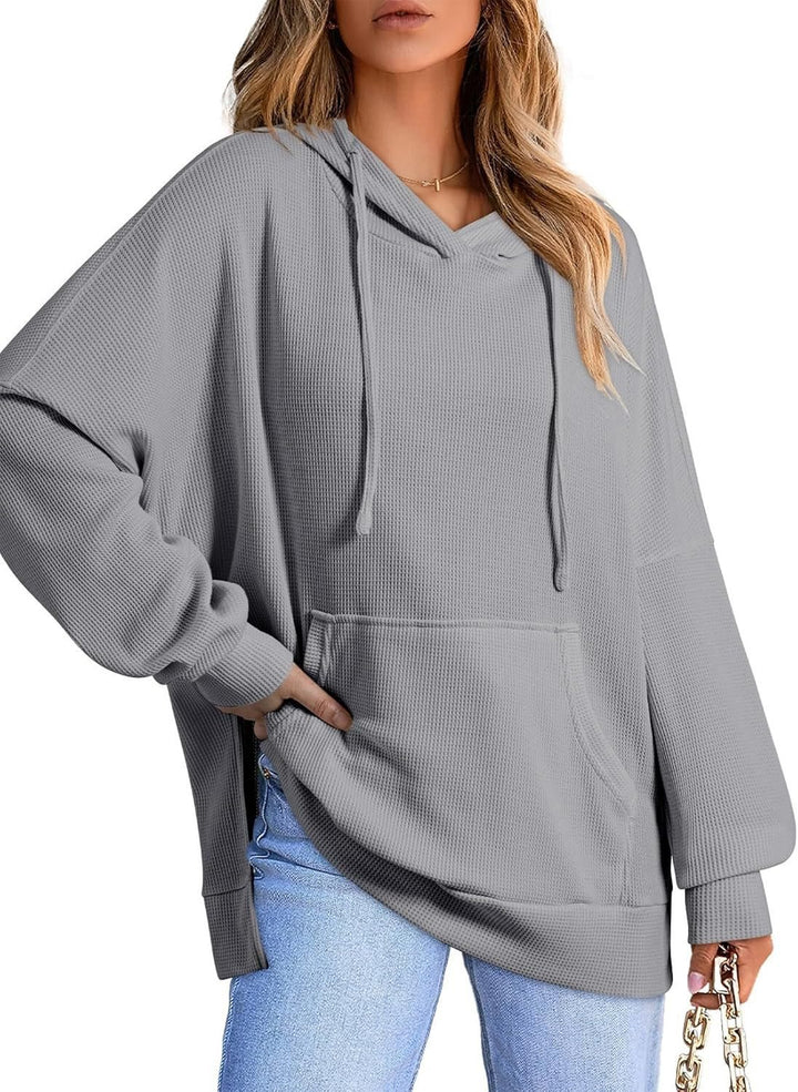Oversized women's hoodie in waffle pique Lune London