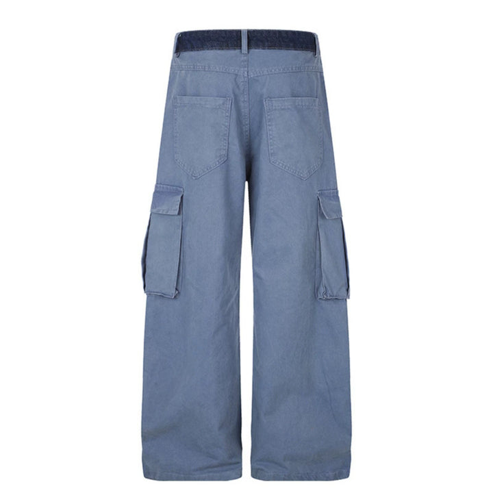 Women's Wide Cargo Palazzo Pants with Large Flap Pockets and High Waist Amarae