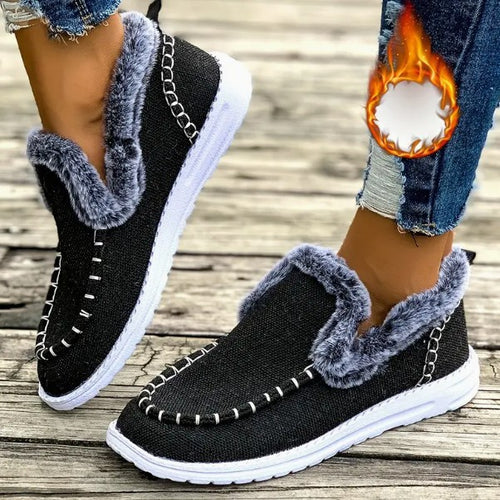 Ladies comfortable fleece slippers with non-slip sole Amarae