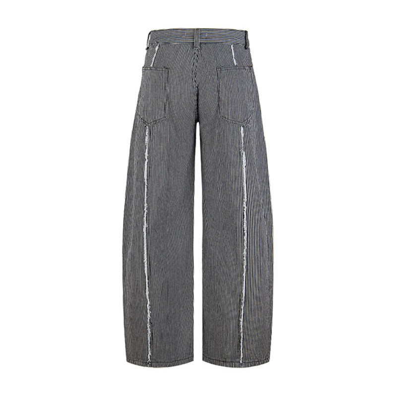 Women Wide Culotte Pants with High Waist, Pinstripe and Used Side Seam Amarae