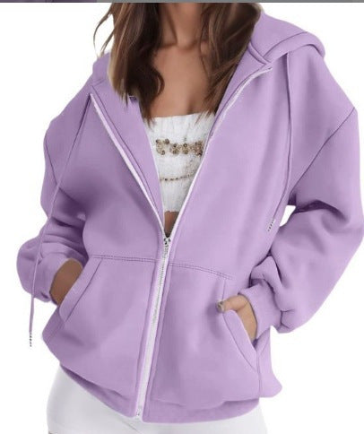Casual hooded jacket for women with full zip Lune London