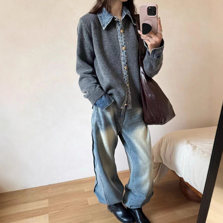 Cardigan féminin à la mode avec un col innovant et des détails de bouton élégants Chic & Stil