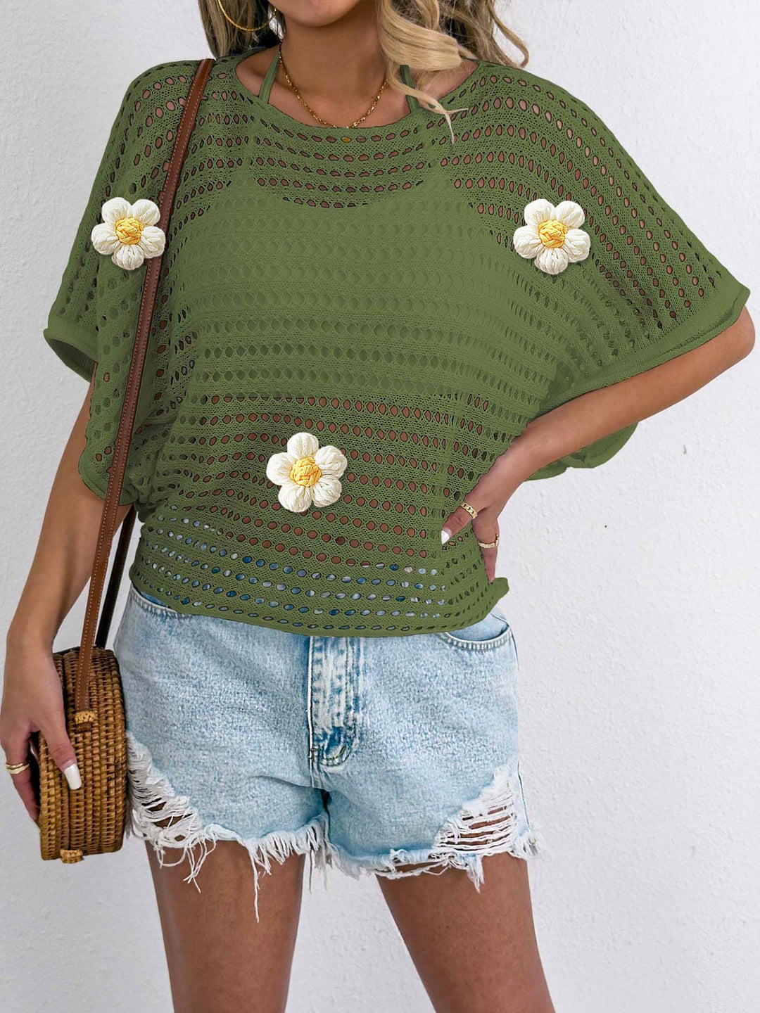 Ladies crochet knit beach shawl Lune London