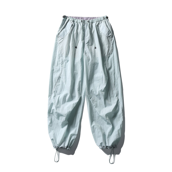 Unisex Wide Utility Pants with Balloon Silhouette, Elastic Drawstring Waistband and Cuffs Amarae