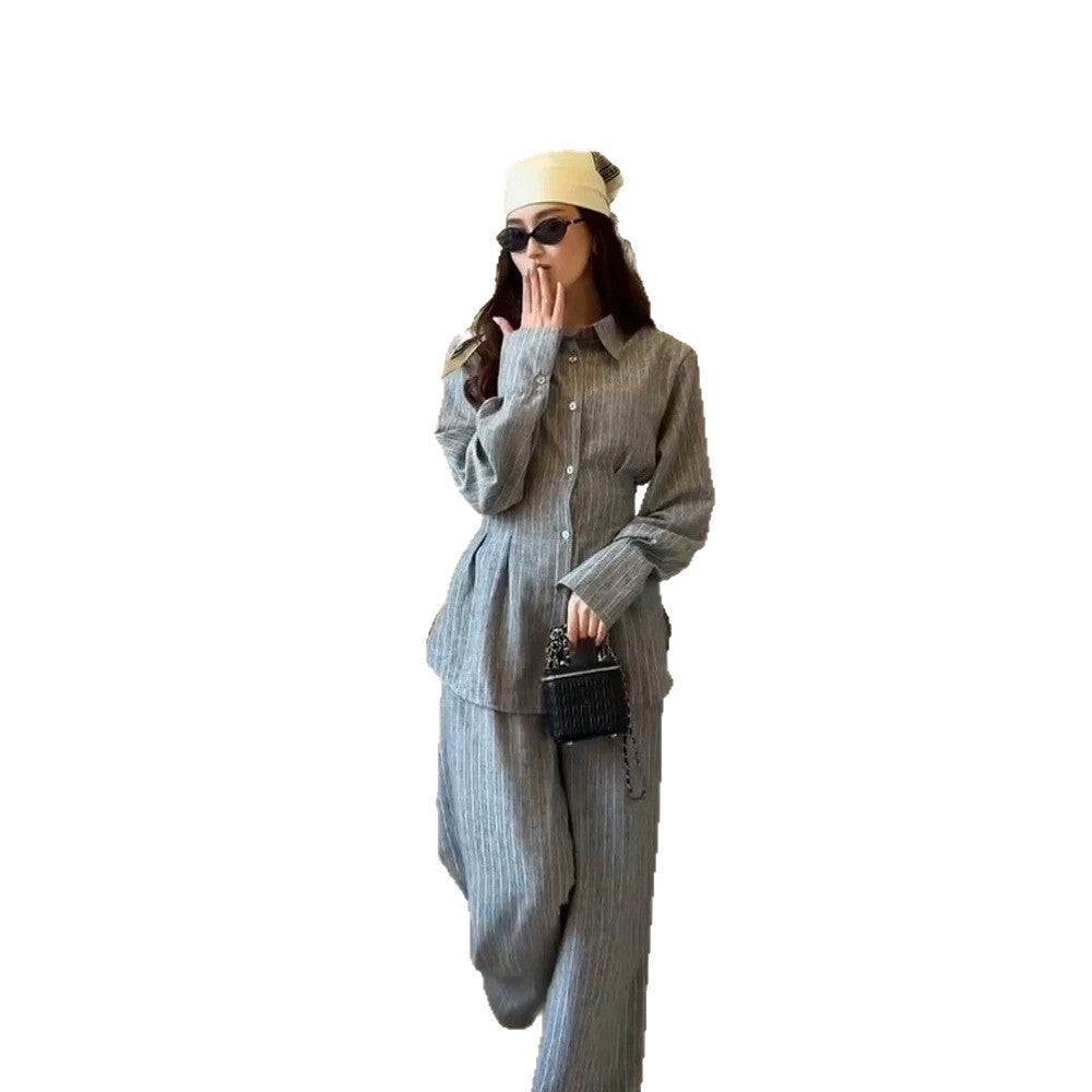 Women's Lightweight Linen Loungewear Set with Oversized Shirt and Wide Leg Pants Amarae