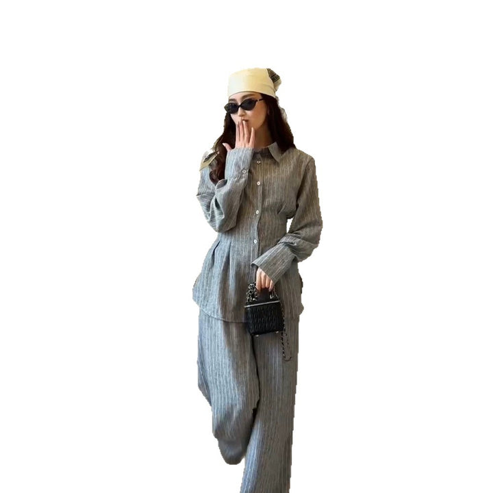 Women's Lightweight Linen Loungewear Set with Oversized Shirt and Wide Leg Pants Amarae