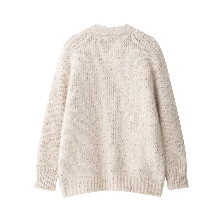 Ladies knitted vest with thick pattern and practical pockets Lune London