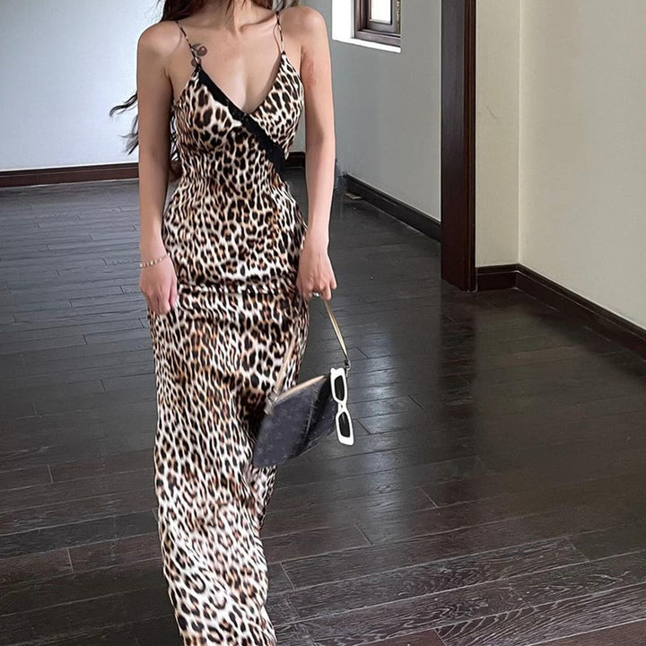 Ladies Elegant Maxi Dress Printed Panther Lune London