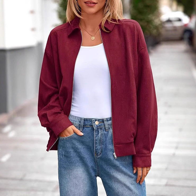 Casual transition jacket for women with high collar and zipper Lune London