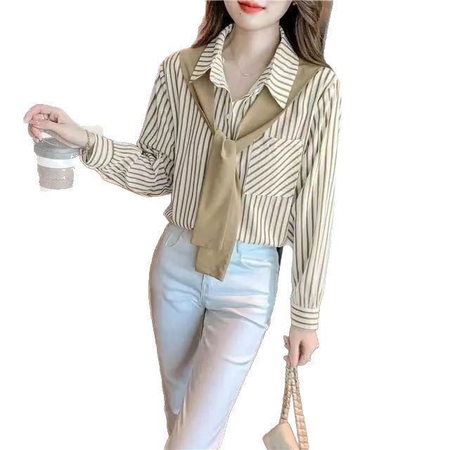 Blouse rayée femme avec col décontracté Chic & Stil