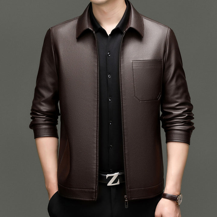 Men's faux leather jacket with modern cut and practical pockets Lune London