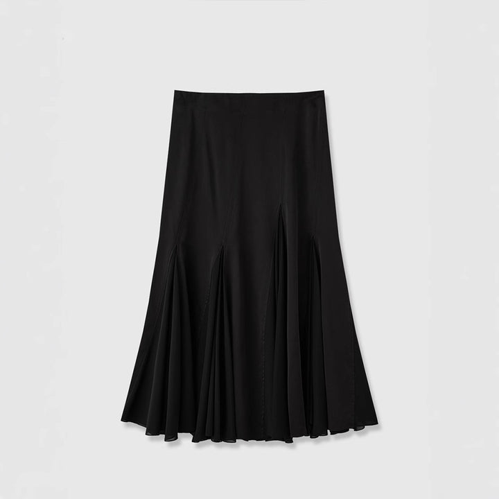 Jupe maxi fluide pour femmes avec plis élégants