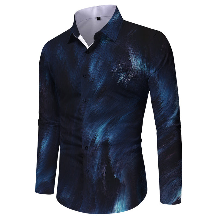 Men's long-sleeve shirt with chic and stylish check pattern