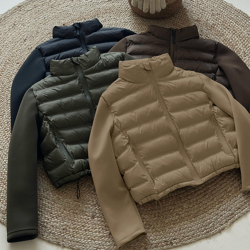 Ladies functional down jacket with pockets and high collar Amarae