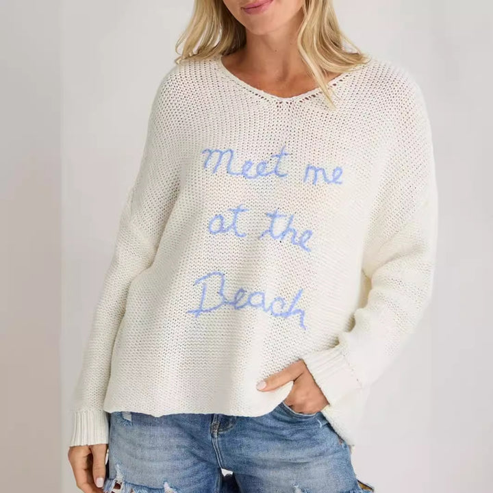 Casual sweater for women with surf pattern Lune London