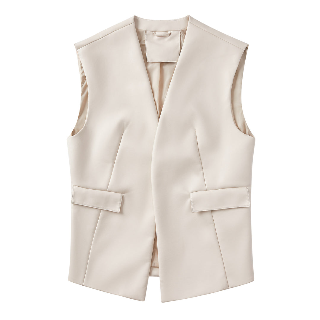Transitional women's leather vest in high quality Amarae