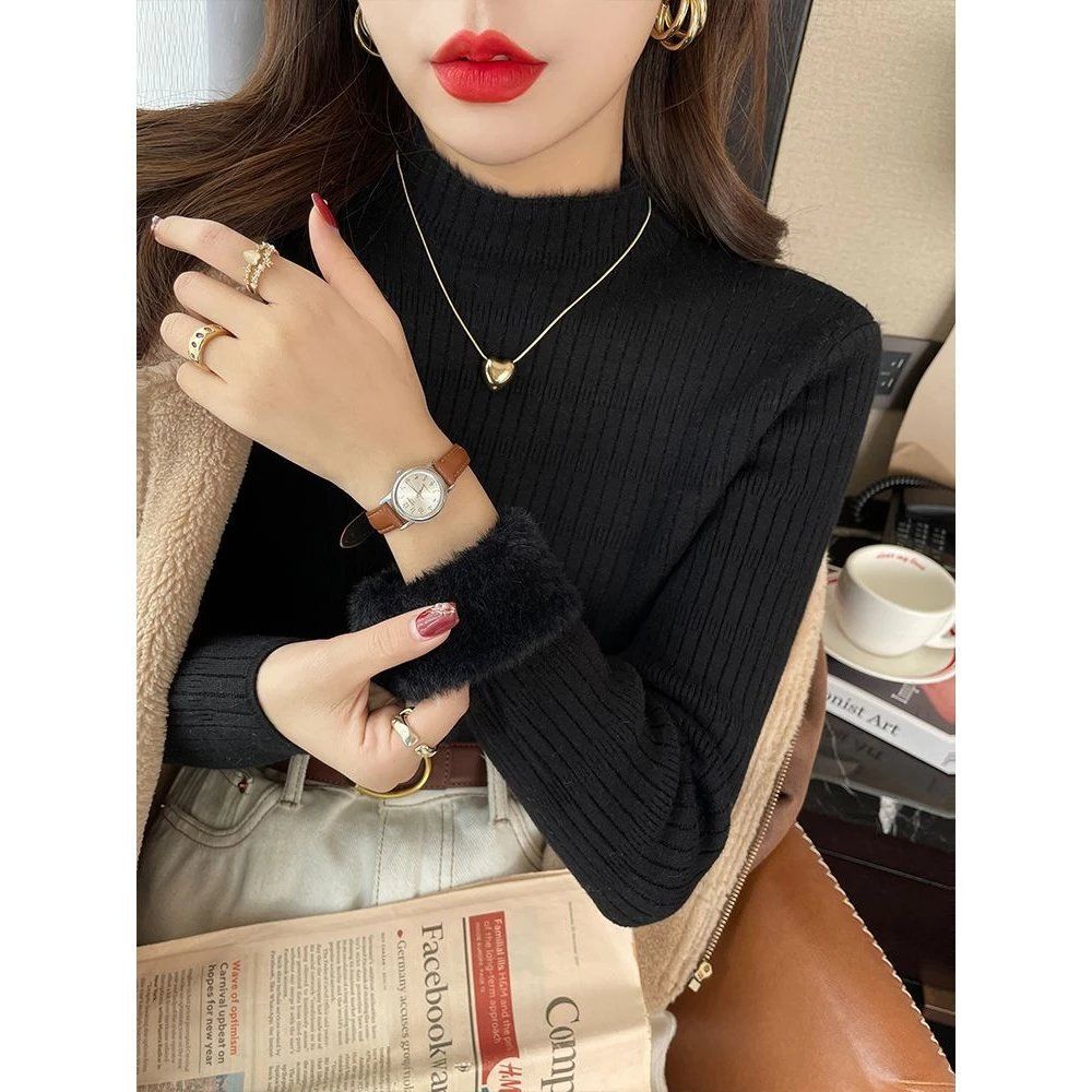 Montre élégante pour femmes avec bracelet en cuir fin et cadran classique Chic & Stil