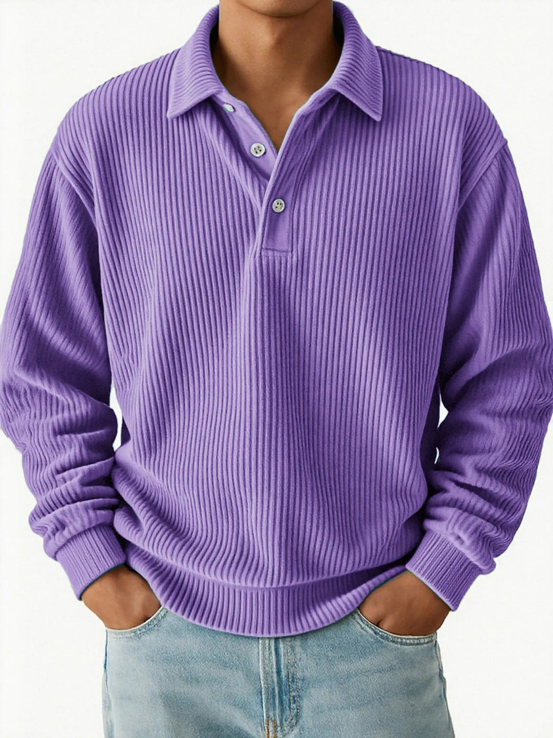 Men's polo with ribbed texture and classic collar Lune London