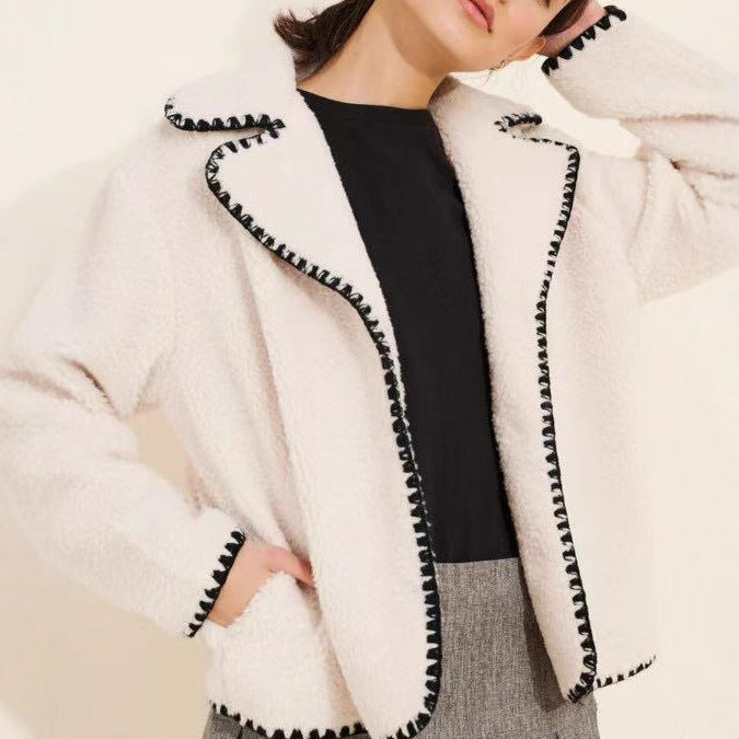 Women's transition jacket with contrasting stitching details Lune London