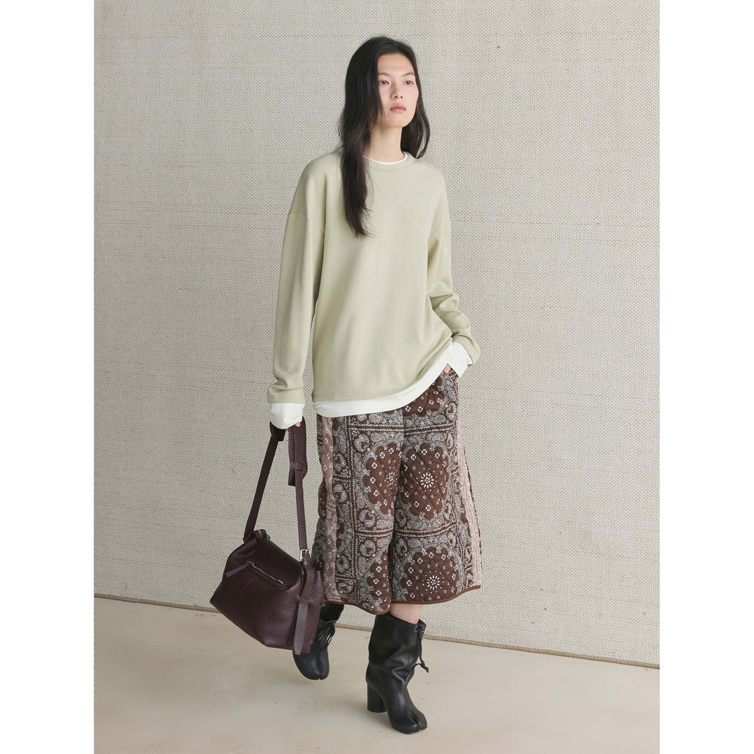 Women's Casual Layering Sweatshirt with Round Neck and Dropped Shoulder Amarae