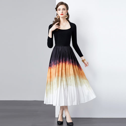 Elegant pleated maxi skirt Amarae for women