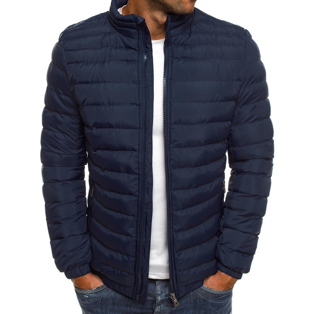 Quilted jacket for men with lightweight lining and high collar Lune London